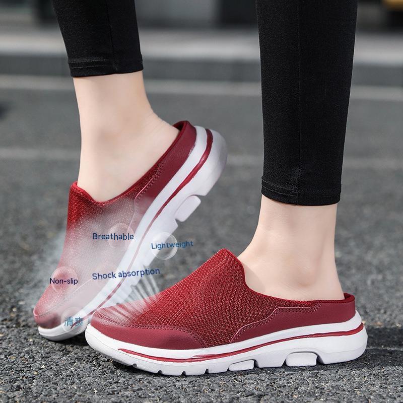 Orthorelief™ Easy-Slide Mesh Mules – Backless Orthopedic Walking Shoes with Flat EVA Sole for Wide Feet