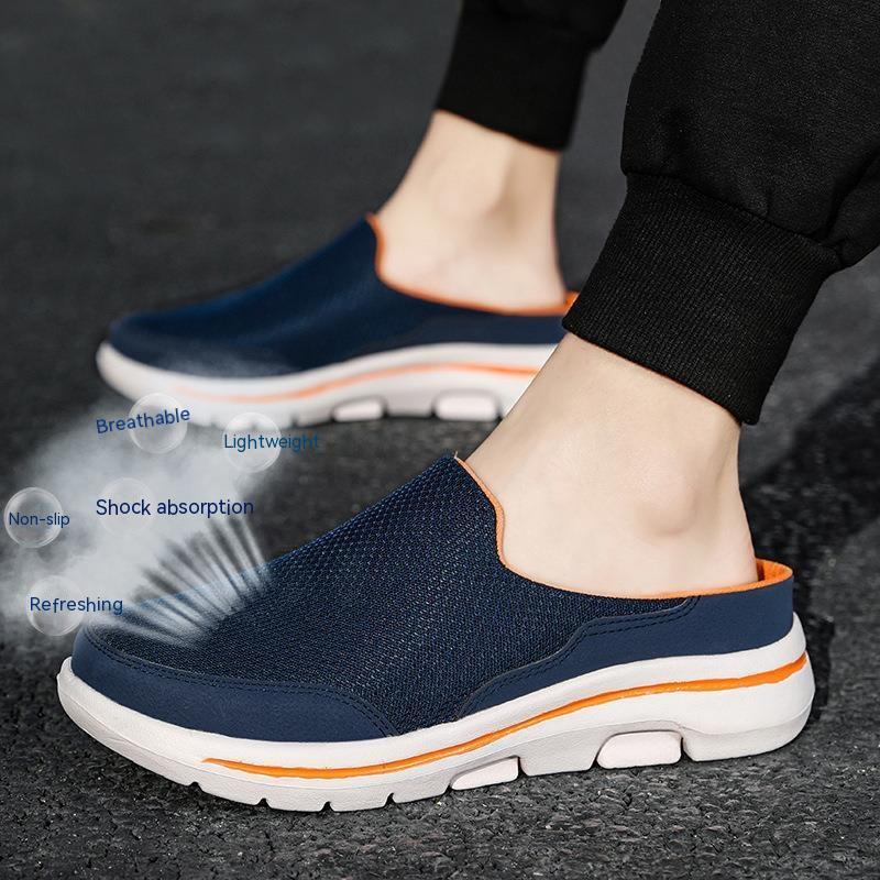 Orthorelief™ Easy-Slide Mesh Mules – Backless Orthopedic Walking Shoes with Flat EVA Sole for Wide Feet