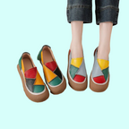 OrthoRelief™ Artisan-Patchwork Ergonomic Loafers – Handcrafted Leather Stability & Structural Support Walking Shoes
