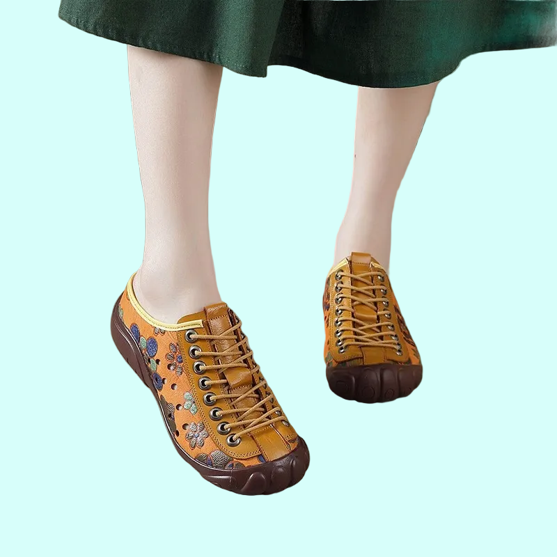 OrthoRelief™ Artisan-Print Wellness Sneakers – Supportive Lightweight Walking Shoes