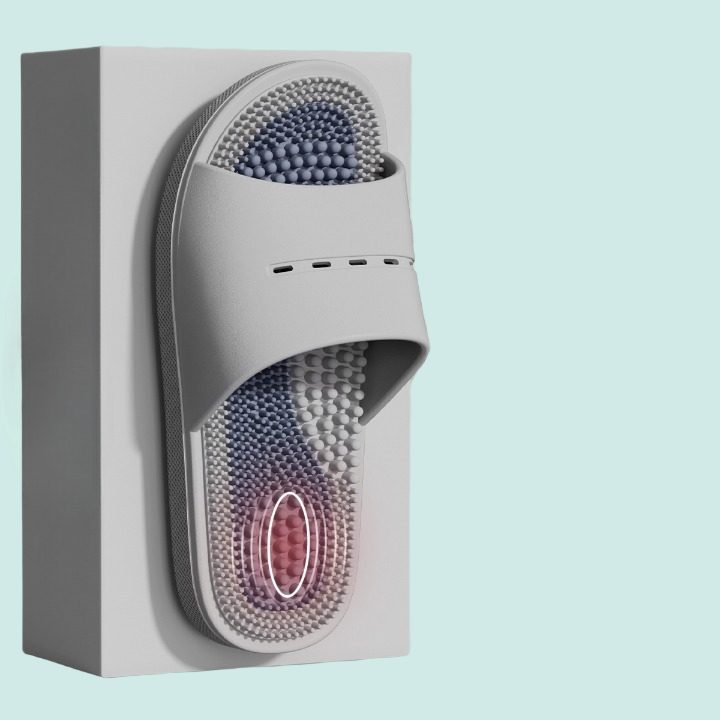 OrthoRelief™ Sensory Wellness Slides – Ergonomic Texture Footbed & High-Stability Home Slippers