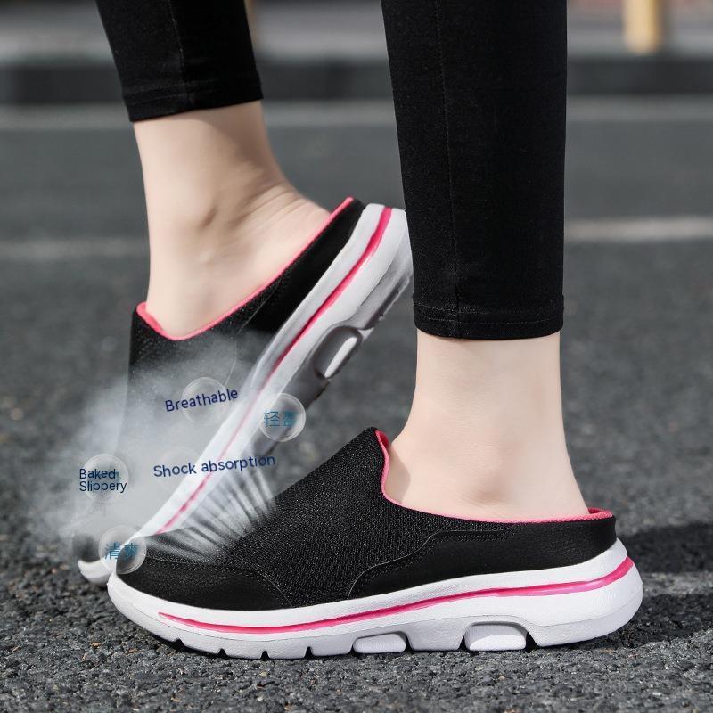Orthorelief™ Easy-Slide Mesh Mules – Backless Orthopedic Walking Shoes with Flat EVA Sole for Wide Feet