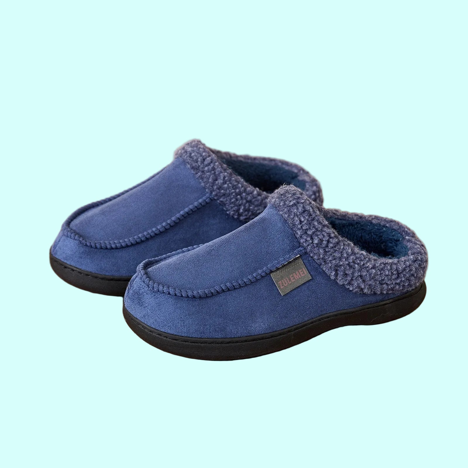 Orthorelief™ Men's Deep-Cushion Winter Slippers – Thick Fleece-Lined House Shoes with Grip