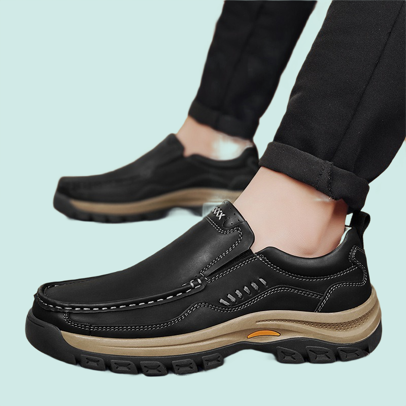 OrthoRelief™ Heritage-Leather Explorer Shoes – Precision Structural Stability & All-Terrain Wellness Walking Shoes for Men