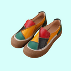 OrthoRelief™ Artisan-Patchwork Ergonomic Loafers – Handcrafted Leather Stability & Structural Support Walking Shoes