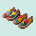 OrthoRelief™ Artisan-Patchwork Ergonomic Loafers – Handcrafted Leather Stability & Structural Support Walking Shoes