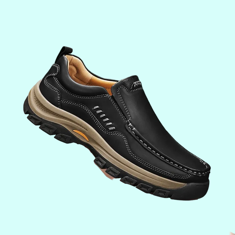 OrthoRelief™ Heritage-Leather Explorer Shoes – Precision Structural Stability & All-Terrain Wellness Walking Shoes for Men