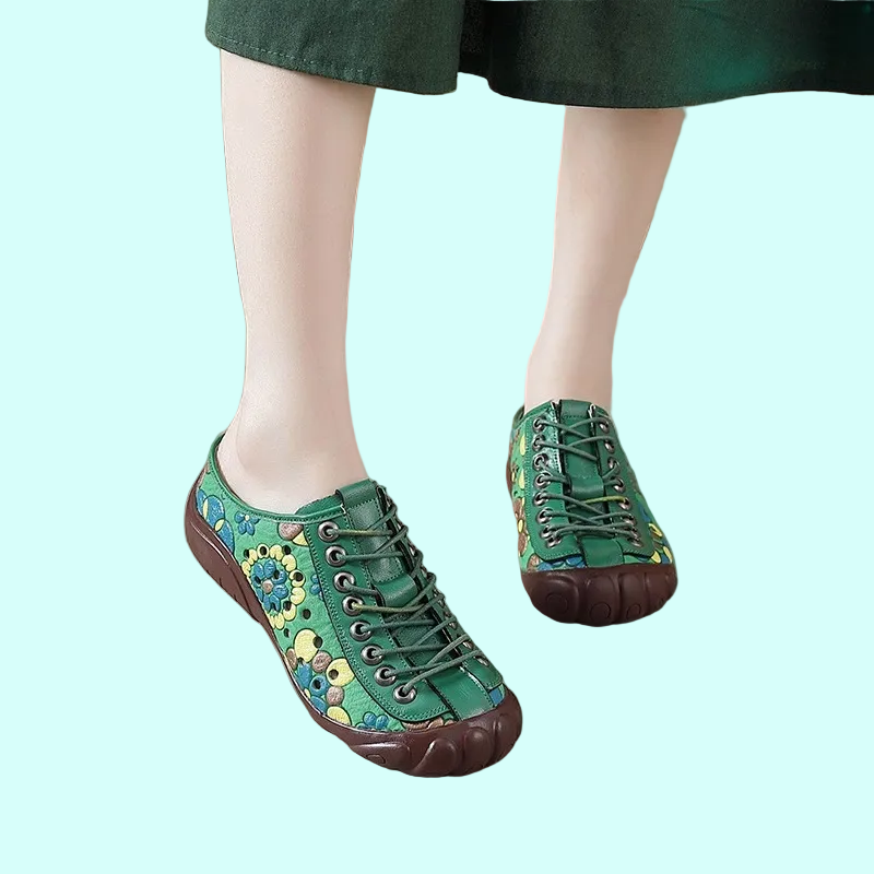 OrthoRelief™ Artisan-Print Wellness Sneakers – Supportive Lightweight Walking Shoes