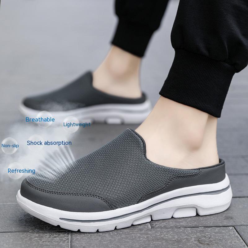Orthorelief™ Easy-Slide Mesh Mules – Backless Orthopedic Walking Shoes with Flat EVA Sole for Wide Feet