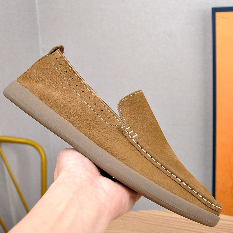 OrthoRelief™ Heritage Men's Hand-Stitched Leather Loafers – Premium First-Layer Cowhide & High-Traction Ergonomic Walking Shoes