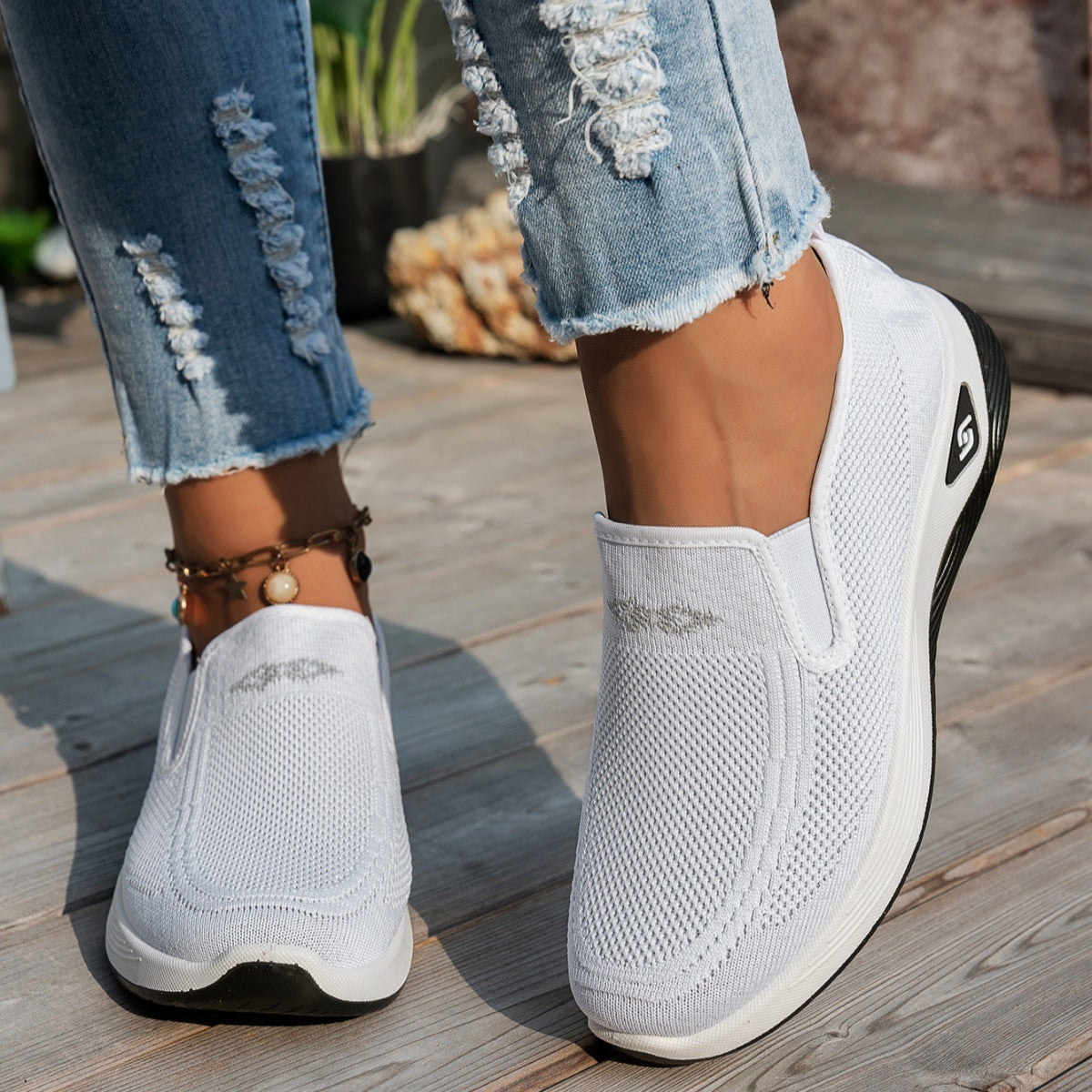 Orthorelief™ Hands-Free Flyknit Sneakers – Lightweight Breathable Slip-On Shoes for Women
