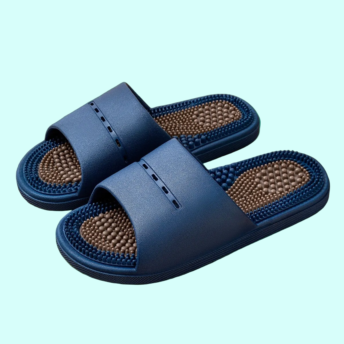 OrthoRelief™ Sensory Wellness Slides – Ergonomic Texture Footbed & High-Stability Home Slippers