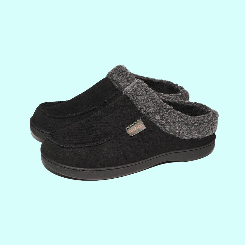 Orthorelief™ Men's Deep-Cushion Winter Slippers – Thick Fleece-Lined House Shoes with Grip