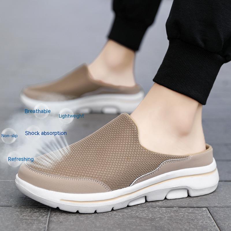 Orthorelief™ Easy-Slide Mesh Mules – Backless Orthopedic Walking Shoes with Flat EVA Sole for Wide Feet
