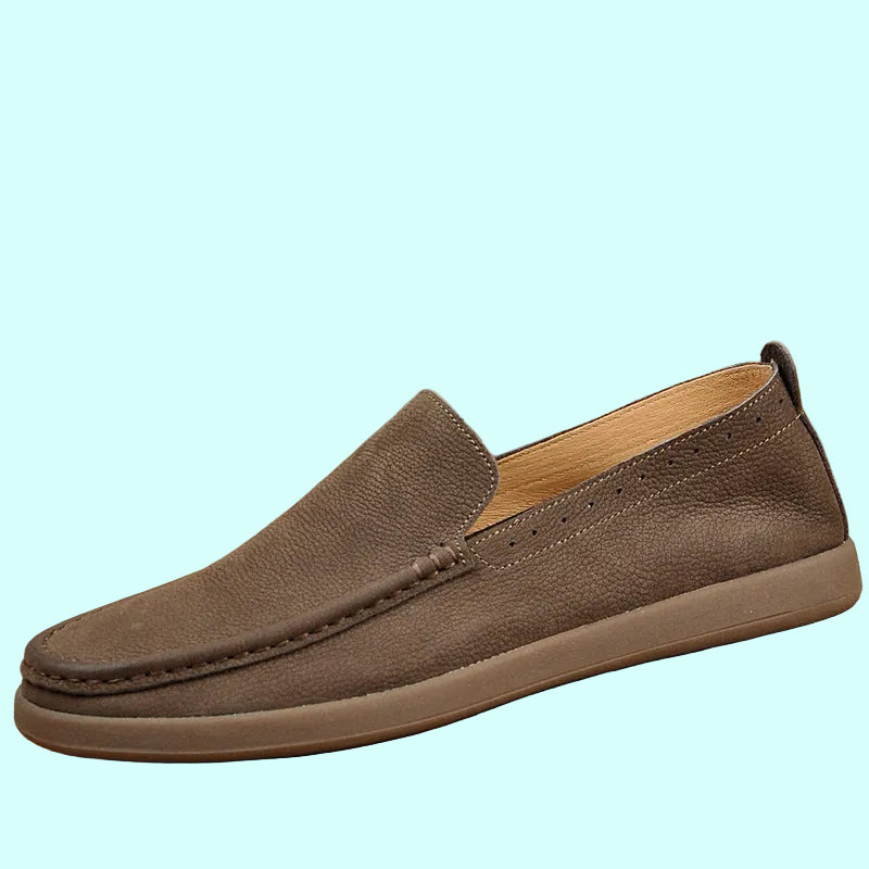 OrthoRelief™ Heritage Men's Hand-Stitched Leather Loafers – Premium First-Layer Cowhide & High-Traction Ergonomic Walking Shoes