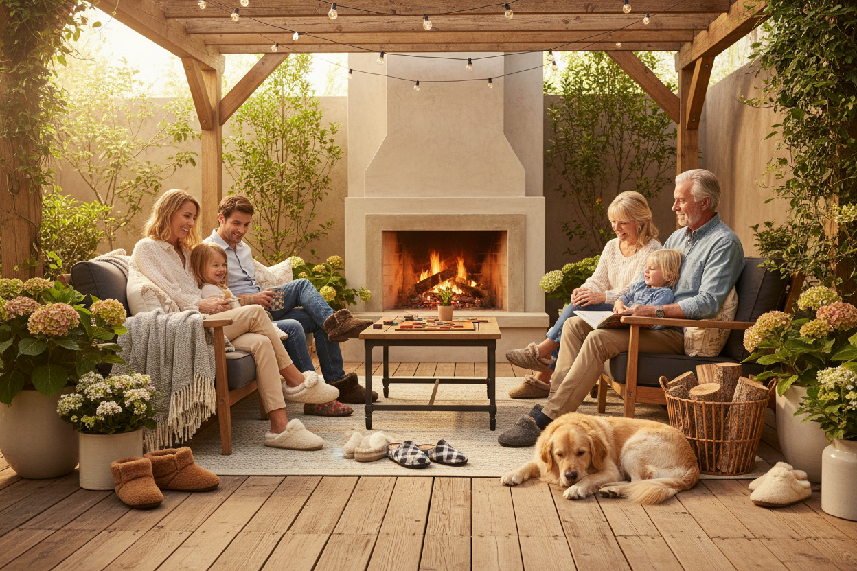 slipper comfort image with outside family